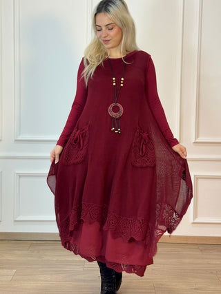 Rochie lungă cu două straturi