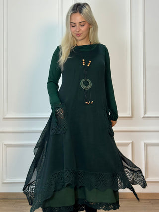Rochie lungă cu două straturi