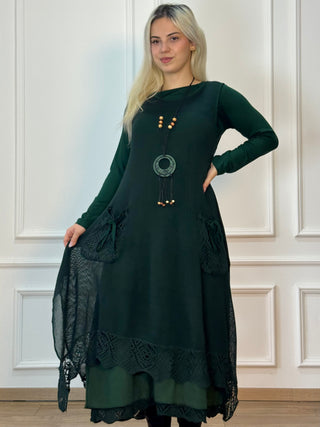 Rochie lungă cu două straturi