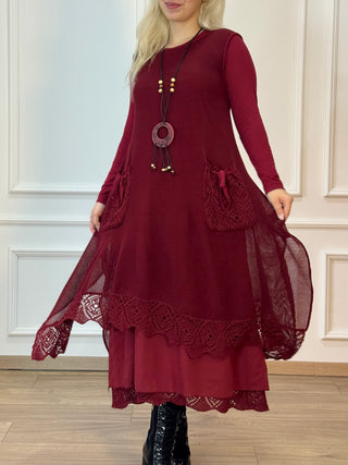 Rochie lungă cu două straturi