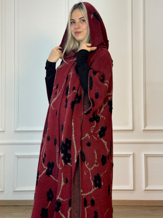 Wool blend hooded cloak