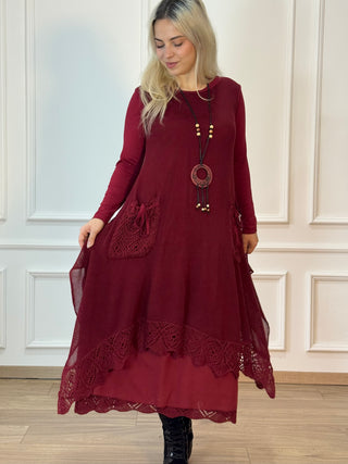 Rochie lungă cu două straturi