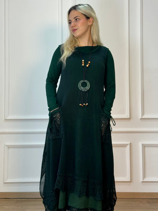 Double layered long dress