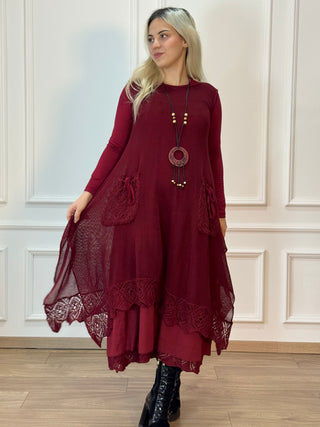Rochie lungă cu două straturi