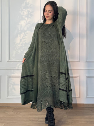 Stonewashed knitted cardigan