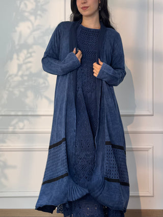 Stonewashed knitted cardigan
