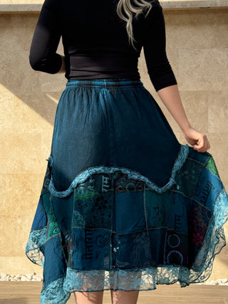 Patchwork szoknya - Kék
