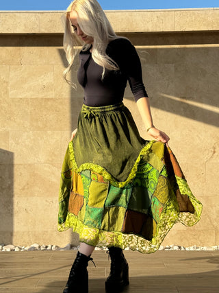 Patchwork szoknya - Zöld