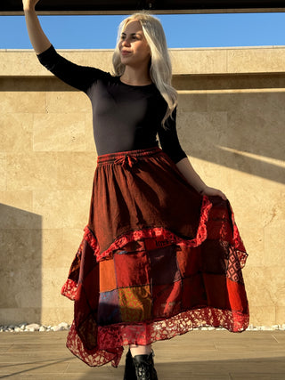 Patchwork szoknya - Piros