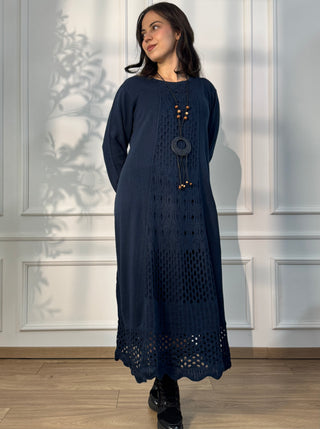 Rochie lungă tricotată din amestec de lână