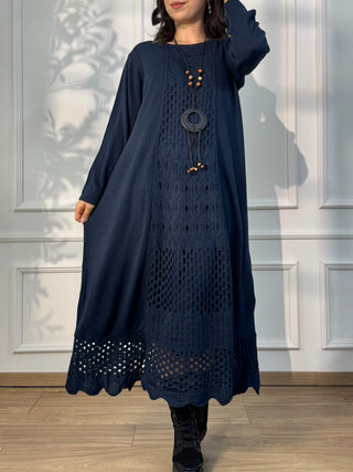 Rochie lungă tricotată din amestec de lână