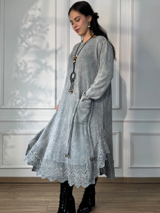 Rochie tricotată spălată cu piatră