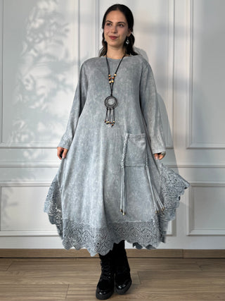 Rochie tricotată spălată cu piatră