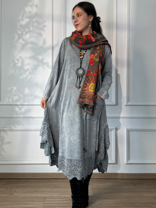 Rochie tricotată spălată cu piatră