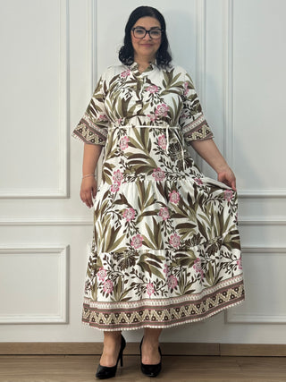 Rochie femeiască din viscoză cu model abstract
