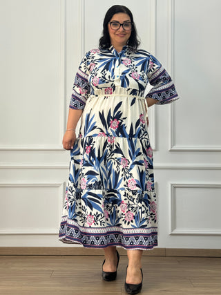 Rochie femeiască din viscoză cu model abstract