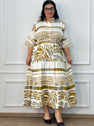 Abstract viscose women's dress