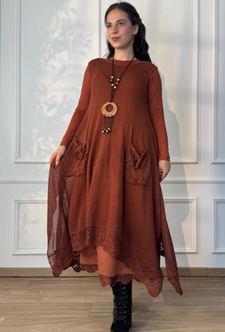 Double layered long dress